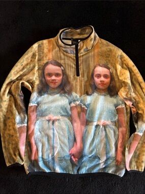DUMBGOOD The Shining Fleece-Lined Double Sided Print Zip Pullover Large
